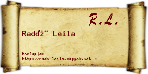 Radó Leila névjegykártya