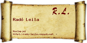 Radó Leila névjegykártya